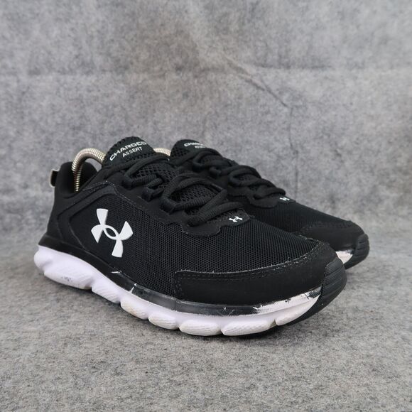 Under Armour Shoes Womens 8 Athletic Trainers Sport Active Running Black White - Picture 1 of 13